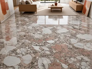 Alaska Pink granite in a living room, visualisation