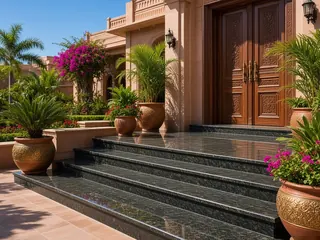 Asian Green granite in an entrance with steps, visualisation