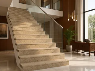 Astoria Gold granite in a staircase, visualisation