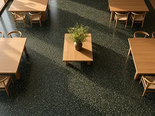 Hassan Green granite in a restaurant, visualisation