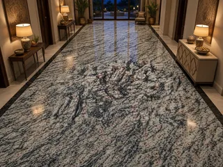 Kingfisher Blue granite in a corridor, visualisation