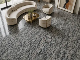 Kingfisher Blue granite in a living room, visualisation