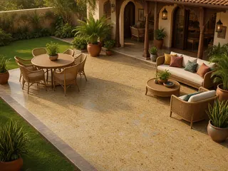 Marie Gold granite in a patio, visualisation