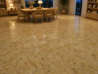 Marie Gold granite in a dining area, visualisation