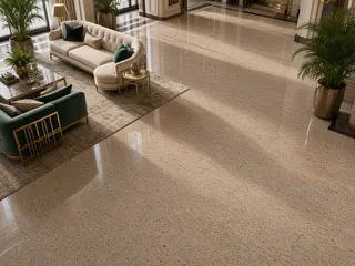 Shiffon Pink granite in a hotel lobby, visualisation