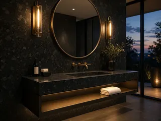 Steel Grey granite in a bathroom, visualisation