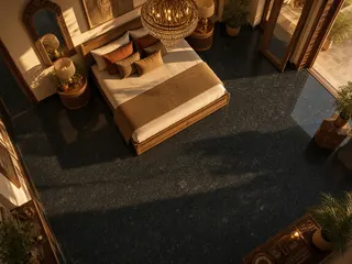 Steel Grey granite in a bedroom, visualisation