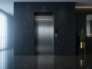 Steel Grey granite in a lift lobby, visualisation