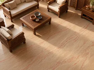 Strawberry Pink granite in a living room, visualisation