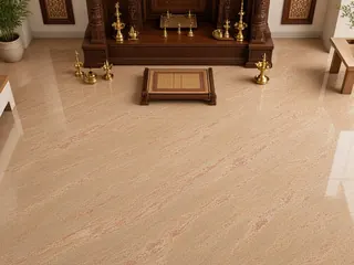 Strawberry Pink granite in a pooja room, visualisation