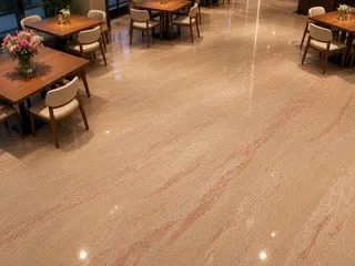 Strawberry Pink granite in a restaurant, visualisation